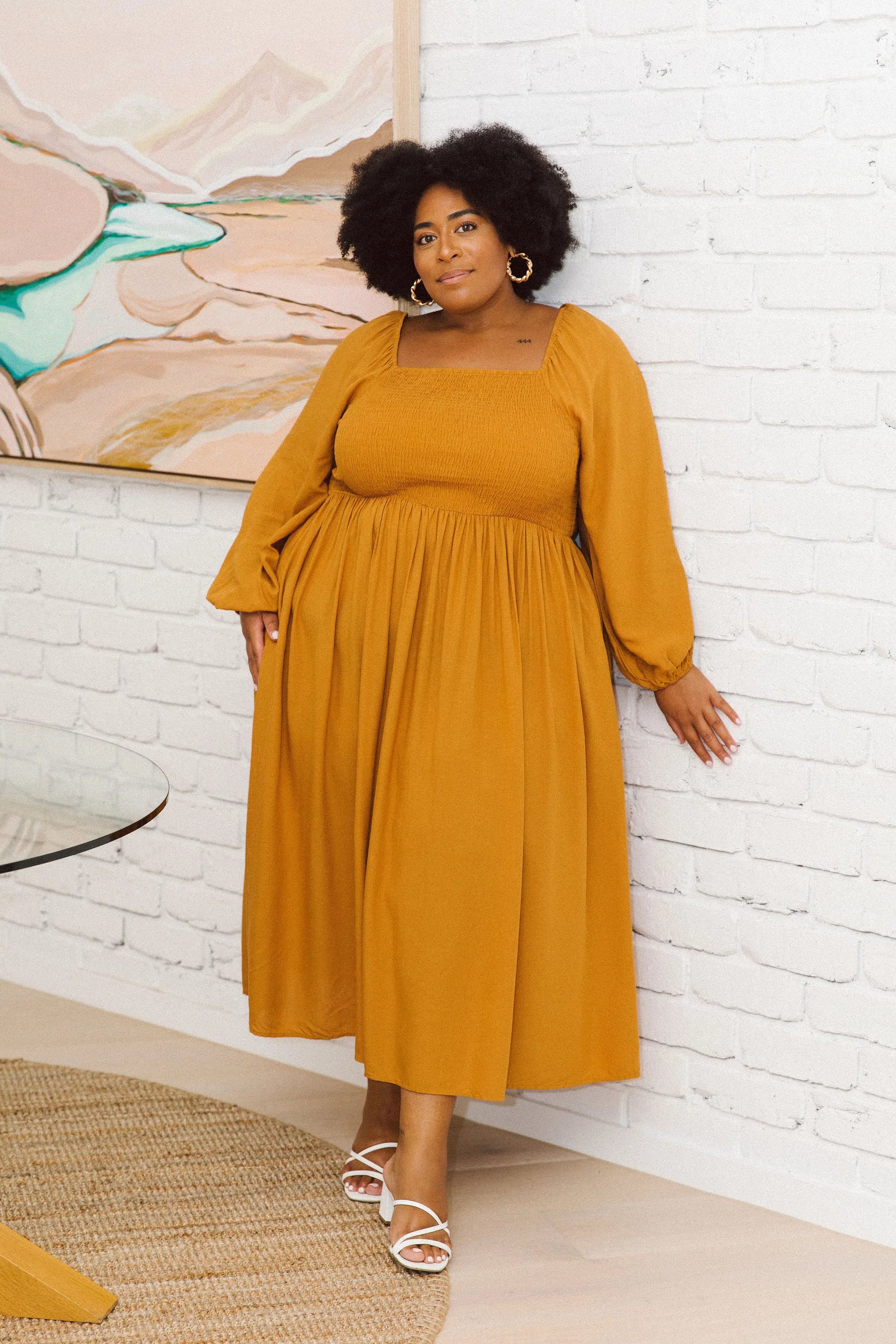 Designer Plus Size Dress - Lexi Dress in Honey