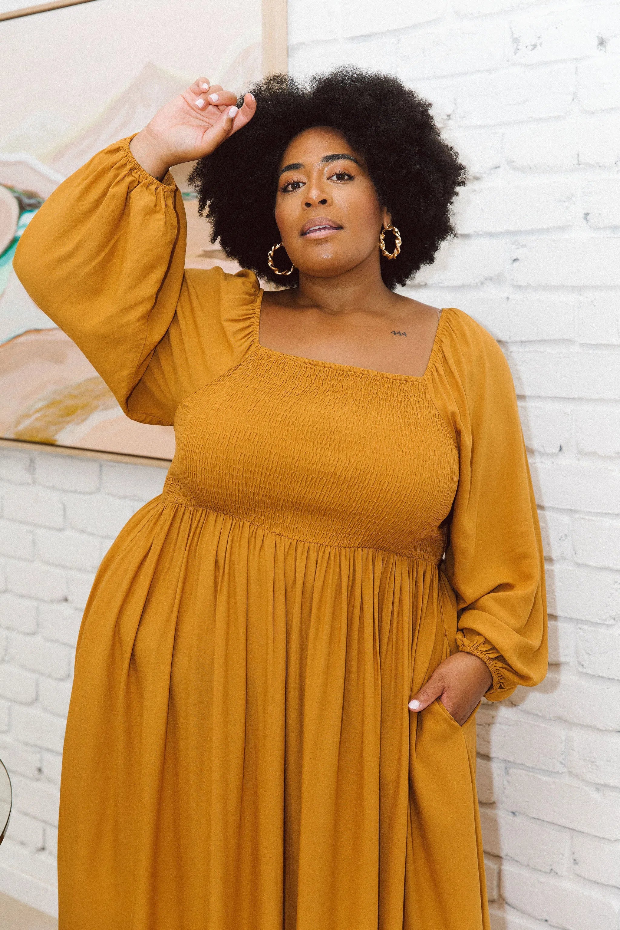 Designer Plus Size Dress - Lexi Dress in Honey