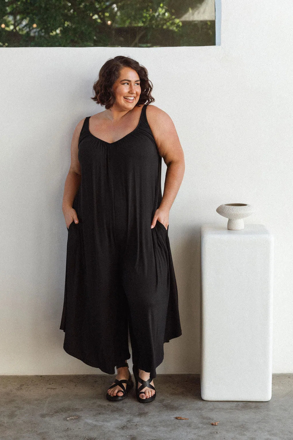 Peach The Label | Frankie Jumpsuit in Black | Luxe Jersey, Relaxed Fit ...