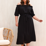 'Samples, Seconds & Archives':  Giselle Dress - Black 20 (Smaller fit)